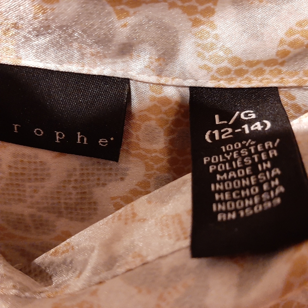 Apostrophe Gray, white and gold long sleeve blouse - Picture 7 of 14